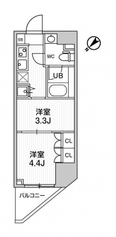 ＡＲＫＭＡＲＫ巣鴨ｓｔａ．の間取り図