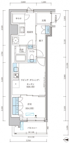 パークアクシス池袋イーストの間取り図