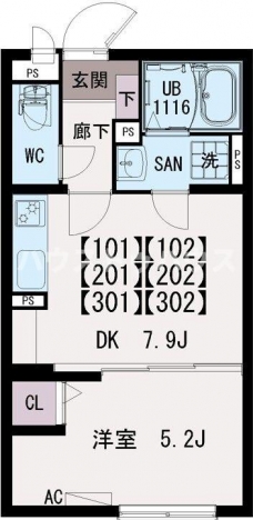 イクシオ入谷の間取り図