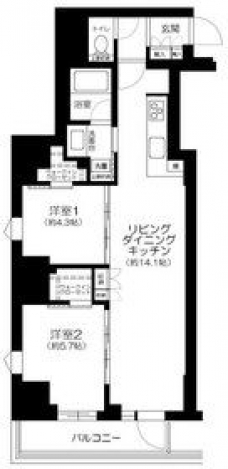 サンウッドフラッツ新宿四谷三丁目の間取り図