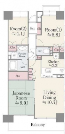 板橋パーク・ホームズの間取り図