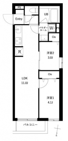 プレセダン千駄木の間取り図