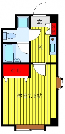 清水学生会館B館の間取り図
