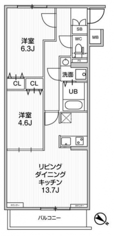 ジェノヴィア板橋本町Ⅲスカイガーデンの間取り図