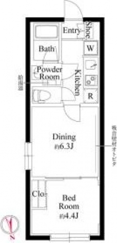 グローリオシェルト池袋Ⅴの間取り図