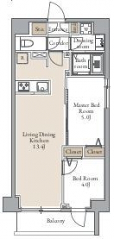 グランカーサ日暮里の間取り図