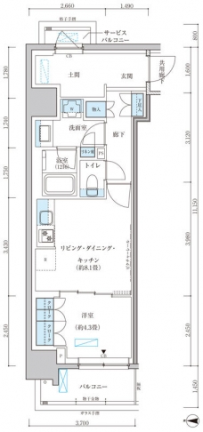 パークアクシス池袋イーストの間取り図