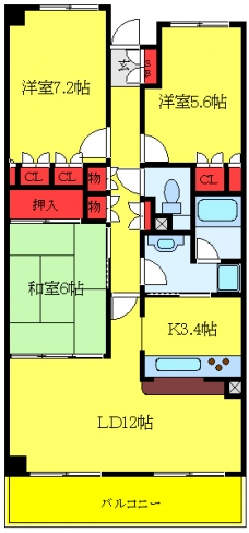 クイーンズパレス春日部の間取り図