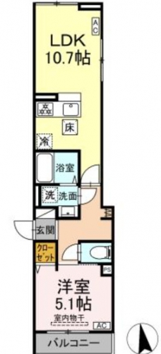 北区豊島7丁目PJ B棟Nの間取り図
