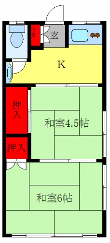 岡本荘の間取り図