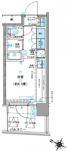 コムレジ赤羽　学生棟の間取り図