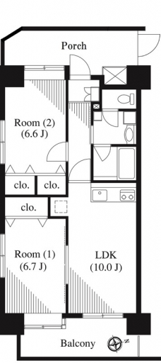 タケノヤハイツ錦町の間取り図