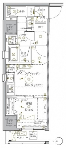 クレイシア秋葉原ラグゼスウィートの間取り図