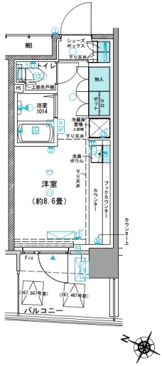 コムレジ赤羽　学生棟の間取り図