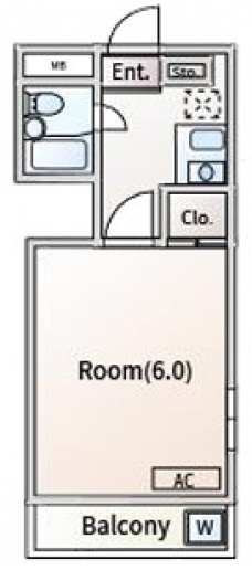 フラットイン蓮根の間取り図