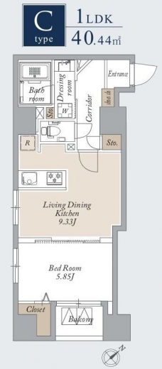 グランカーサ上野入谷の間取り図