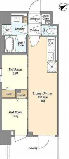 グランカーサ町屋Ⅱの間取り図