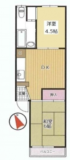 三田常盤台第一コーポの間取り図