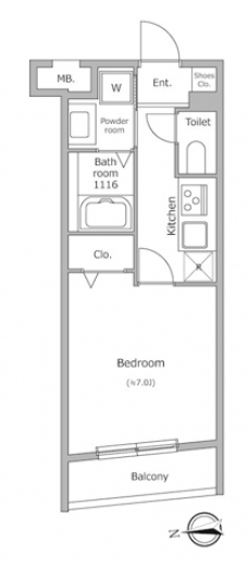 グローリオシェルト池袋本町の間取り図