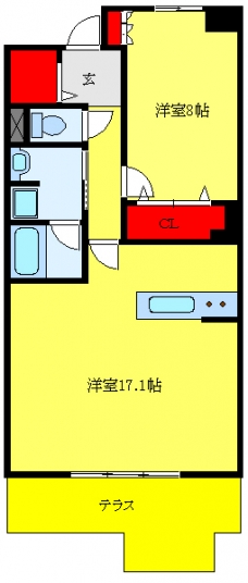 ロイヤルパークス新田の間取り図