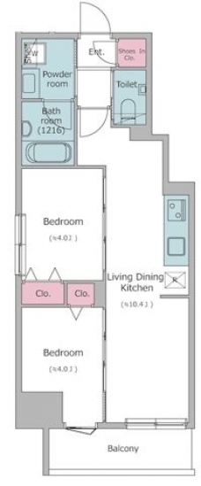 ドゥーエ入谷Ⅰの間取り図