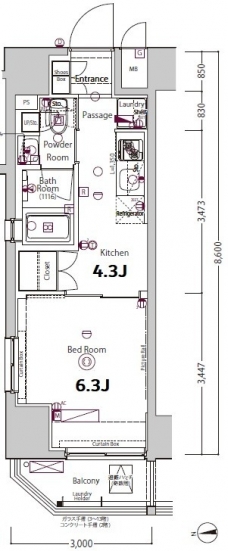 XEBEC上野の間取り図