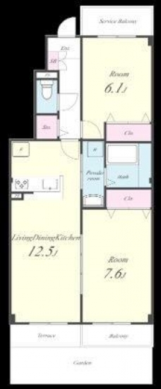 アーベントＢの間取り図