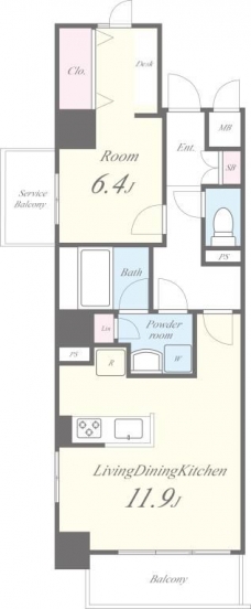 GARDEN COURT A 高島平の間取り図