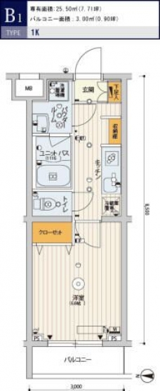 スカイコートパレス千川の間取り図