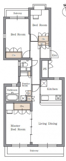 アソシエール文京白山の間取り図