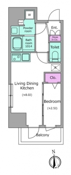 ドゥーエ入谷Ⅱの間取り図