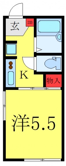 シティハイムニシダイの間取り図