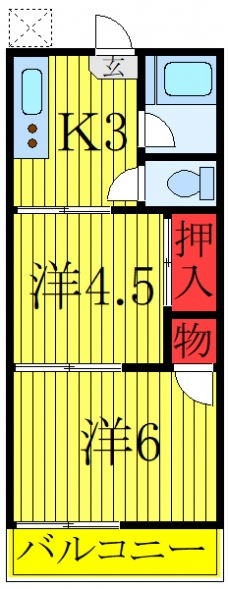シスターハウスの間取り図