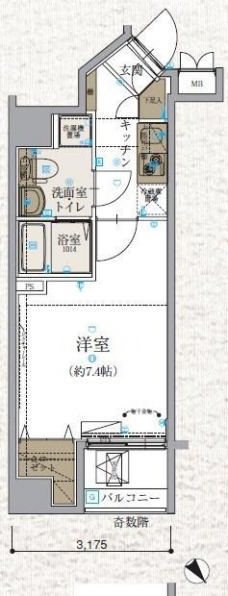 リヴシティ文京春日の間取り図