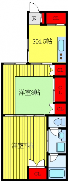 Kハウスの間取り図