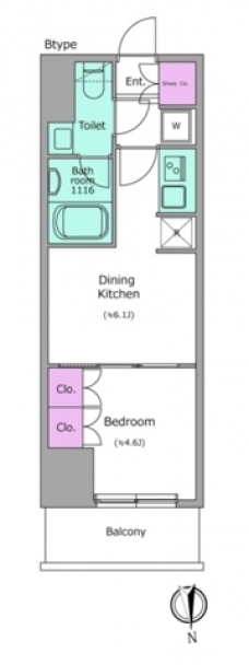 ワンルーフレジデンス上野御徒町の間取り図