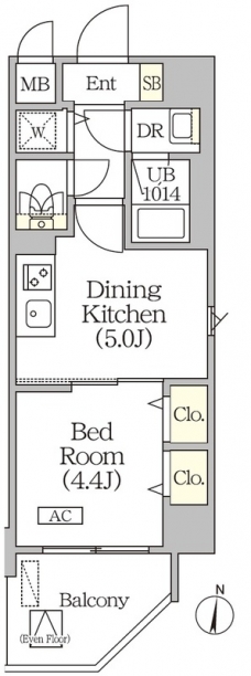 グローリオシェルト水道橋の間取り図