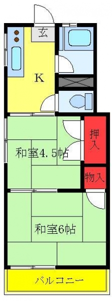 中山グリーンハイツの間取り図
