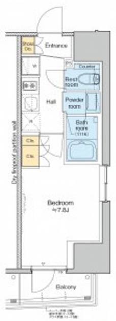 プラウドフラット文京千駄木の間取り図