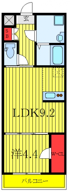 ＡＲＣＯＢＡＬＥＮＯ ＳＨＩＭＵＲＡＳＡＫＡＵＥの間取り図