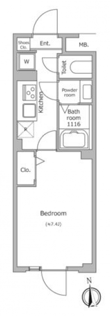 グローリオシェルト池袋本町の間取り図