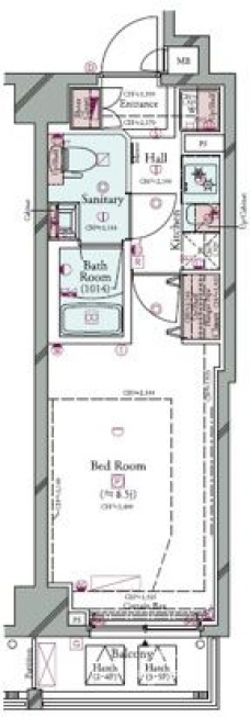 コンシェリア駒込　ＨＩＬＬＴＯＰ　ＳＱＵＡＲＥの間取り図