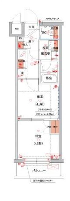 ハーモニーレジデンス池袋ウエストの間取り図