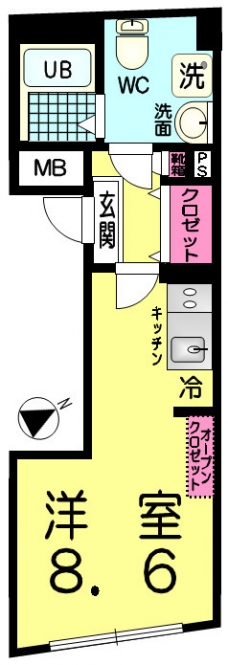 Cross Gray町屋の間取り図