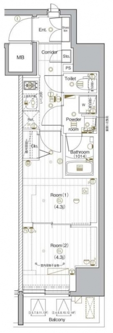 PREMIUM CUBE G 後楽園の間取り図