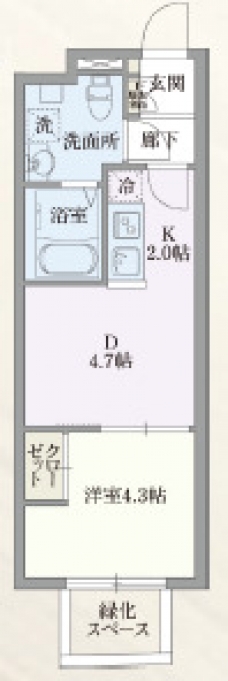 グローリオシェルト志村坂上の間取り図