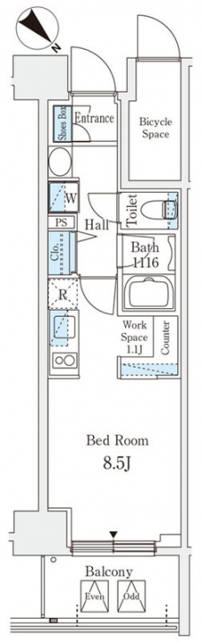 リテラス西日暮里の間取り図