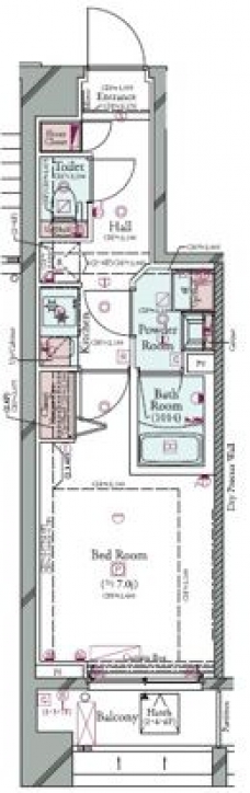 コンシェリア駒込　ＨＩＬＬＴＯＰ　ＳＱＵＡＲＥの間取り図