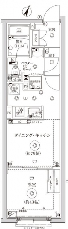 グローリオシェルト池袋Ⅱの間取り図
