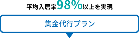 平均入居率98%以上を実現 集金代行プラン・家賃滞納保証プラン